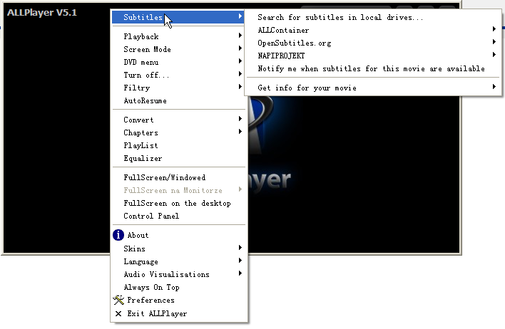 视频双屏幕播放软件(ALLPlayer)5.1 英文安装版