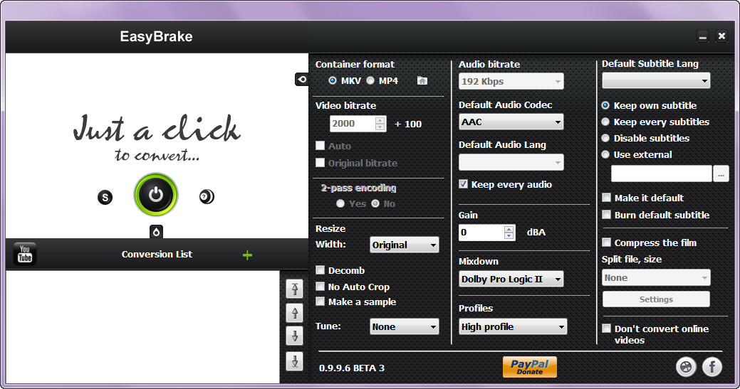 手机视频格式转换器(easybrake)0.9.9.6 绿色免