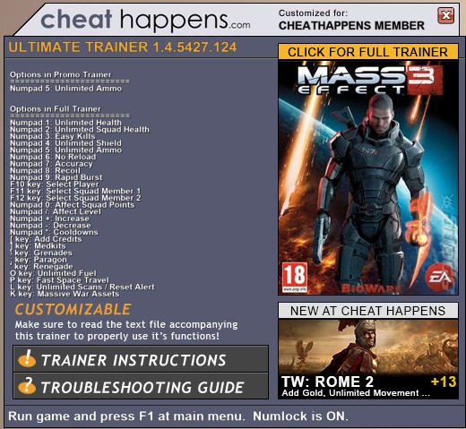 质量效应3修改器|质量效应3十二项属性修改器