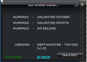 海底猎人游戏三项属性修改器V1.0 绿色英文版