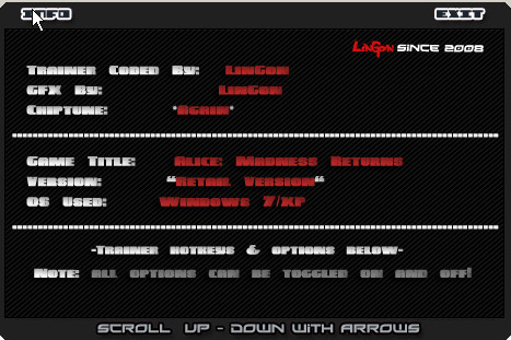 爱丽丝疯狂回归游戏九项属性修改器+9v1.0最新