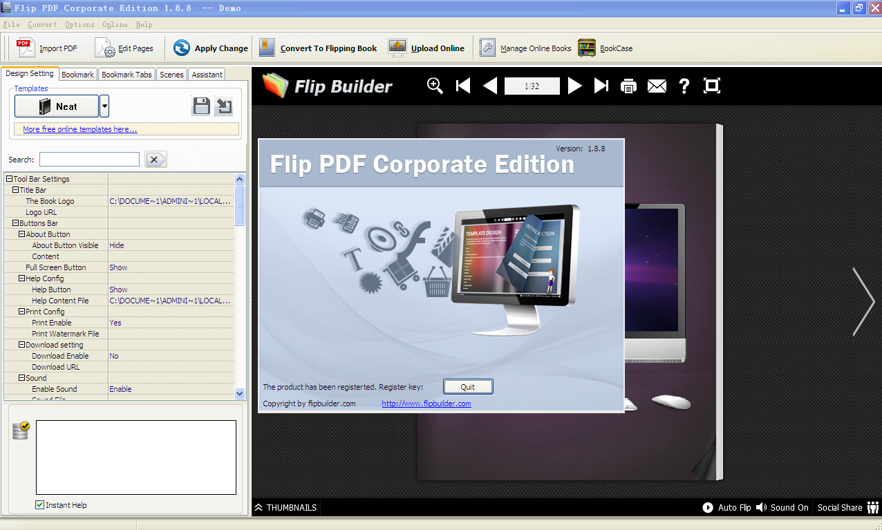 PDF电子书制作软件(Flip PDF Professional)v1