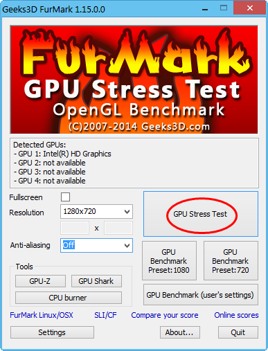 显卡性能测试工具(Furmark)