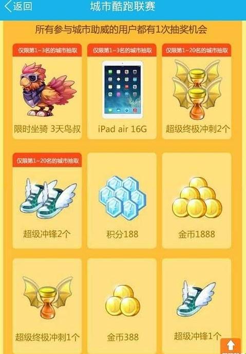 天天酷跑9月26日活动是什么 城市助威奖励复赛