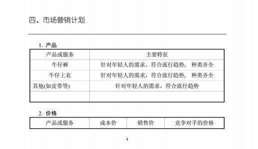 syb创业计划书模板|syb创业计划书范文(牛仔店