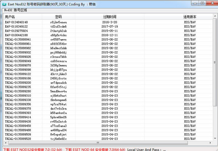 nod32用户名和密码获取器|EsetNod32账号密码