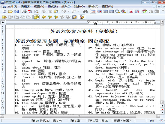 cet6复习资料|2015年6月英语六级复习资料doc