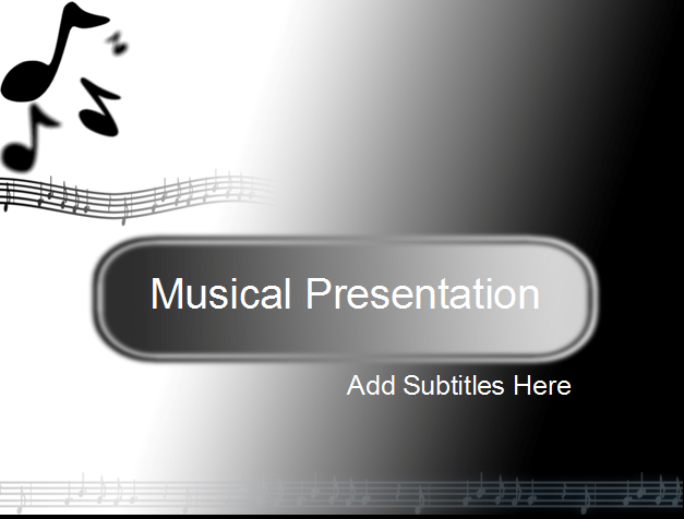 音乐ppt素材|黑白动感音符背景图PPT模板免费