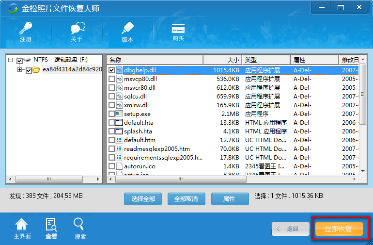 金松照片文件恢复大师