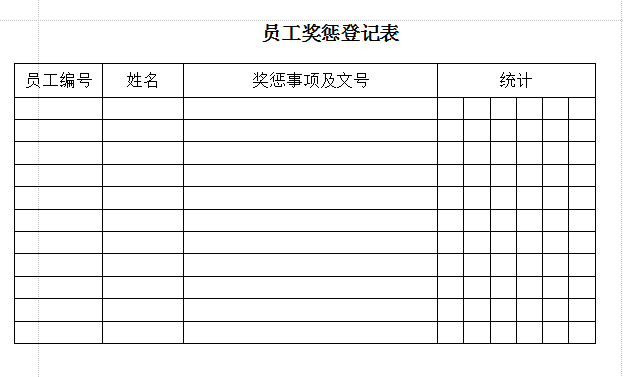 员工奖惩表格|公司员工奖惩登记记录表模板do