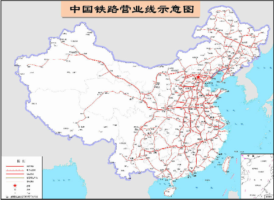 中国火车地图高清版大图(中国火车路线地图)