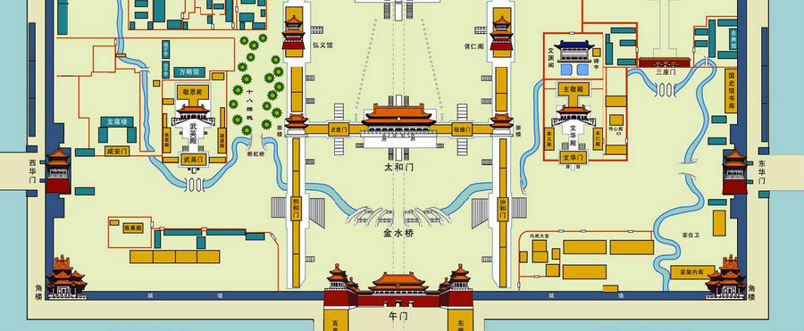 北京故宫高清平面图|北京故宫高清导游地图jpg