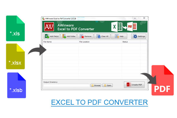 excel转pdf转换器|AWinware Excel to PDF Con