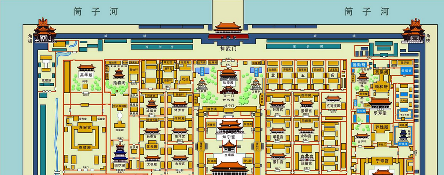 北京故宫高清平面图|北京故宫高清导游地图jpg格式高清版【可打印】_东坡下载