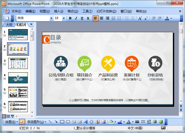 2016大学生农村淘宝电商创业ppt模板|2016大