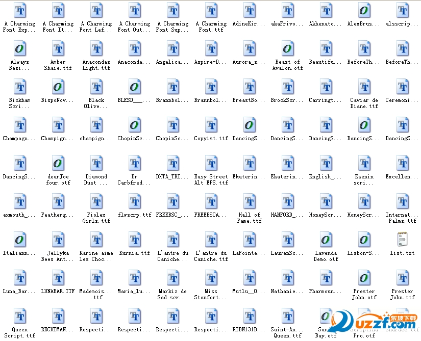 连笔英文字体包|116款精美连笔英文字体包-东坡下载
