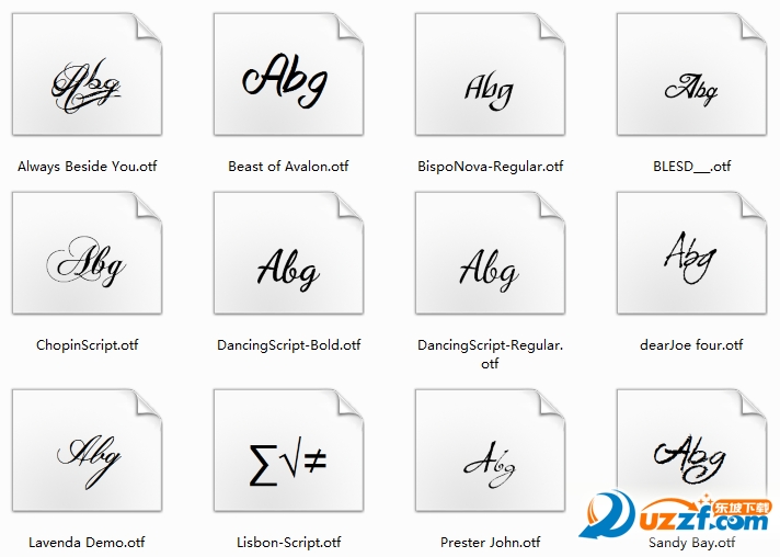116款精美连笔英文字体包