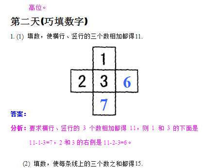 小学一年级寒假作业答案|2016年小学一年级数