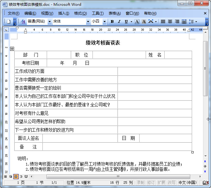 员工绩效考核面谈表好不好_员工绩效考核面谈