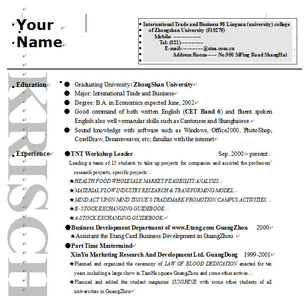 英文简历模板范文(浅灰logo)好不好_英文简历