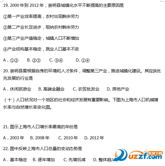 2016年上海高考地理试题及答案下载|2016年上