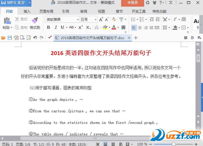 2016英语四级作文开头结尾万能句子|英语四级
