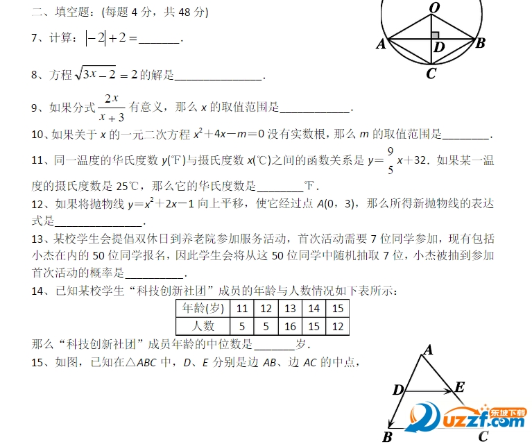 2016上海中考数学答案解析|2016上海中考数学