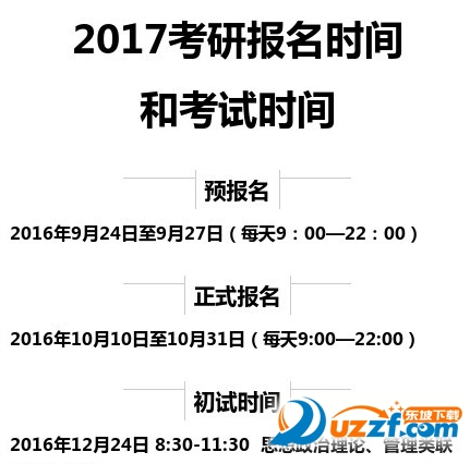 2017年考研报名考试时间及流程图|2017年考研