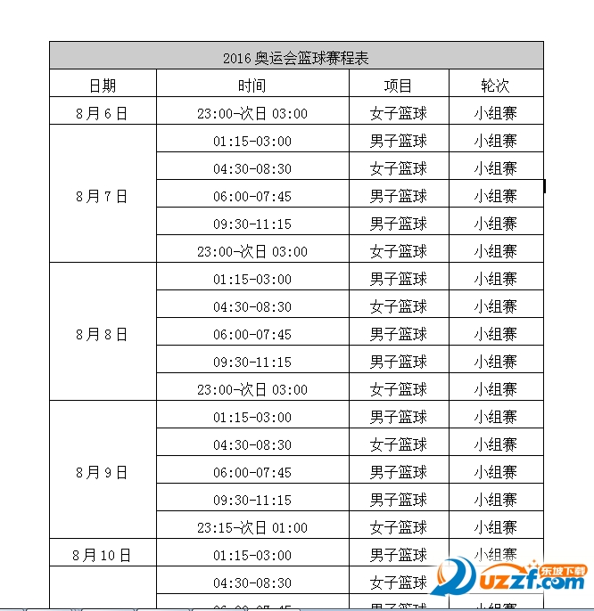 2016奥运会篮球赛程表好不好_2016奥运会篮