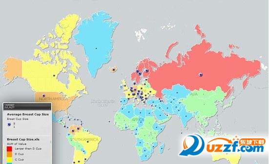 全球女性胸部大小地图下载|全球女性胸部大小