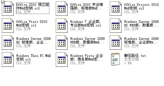 icrosoft Windows+Office 2010 九十八枚密钥最