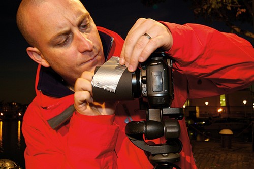 DIY黑纸遮光罩 解决夜景眩光问题