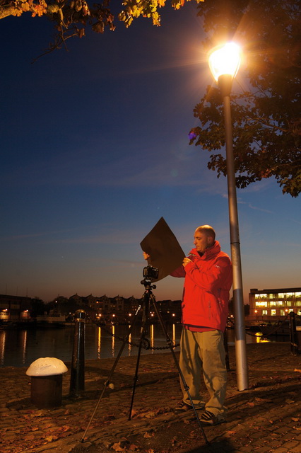 DIY黑纸遮光罩 解决夜景眩光问题