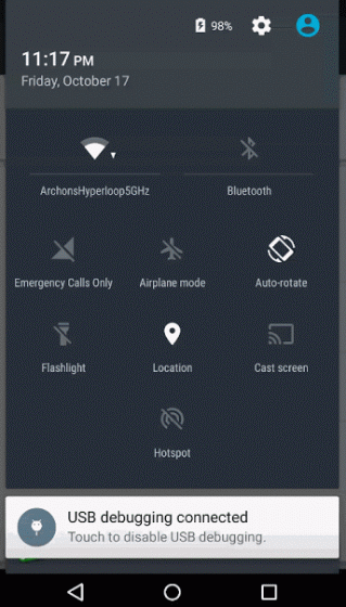 顶部下拉通知栏