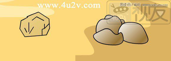 Flash绘制卡通风格的石头和山脉,PS教程,思缘教程网