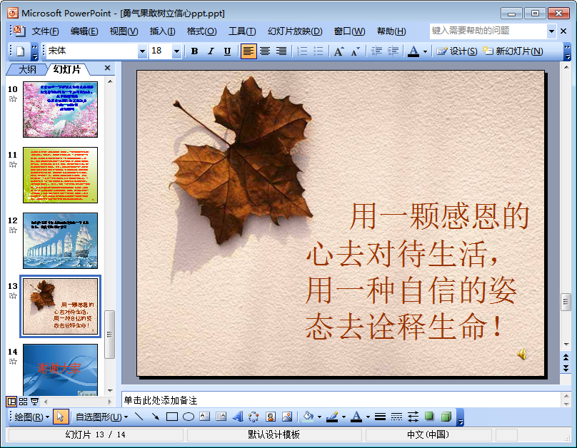 勇气果敢树立信心ppt励志ppt课件最新整理版共14页