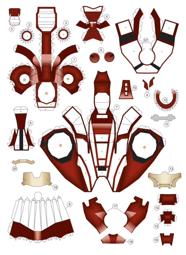 纸模图纸下载-钢铁侠纸模型图纸pdf格式高清免费版【打印版】-东坡