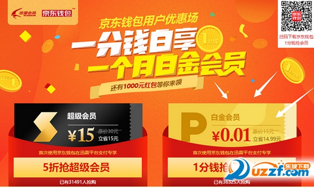 1分钱抢迅雷白金会员