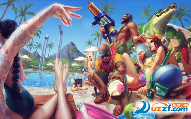 lol泳池派对壁纸原画