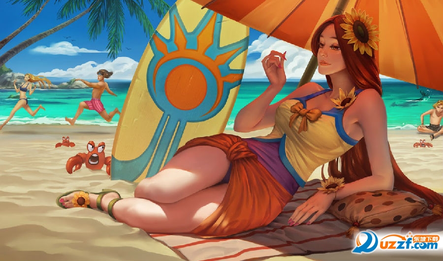 lol泳池派对壁纸原画