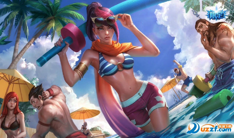 泳池派对菲奥娜壁纸原画